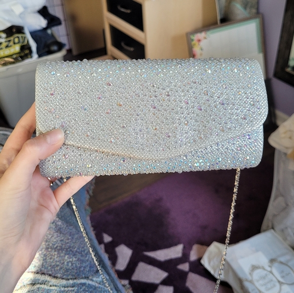 Sparkly Rhinestone Silver Clutch - Picture 9 of 10